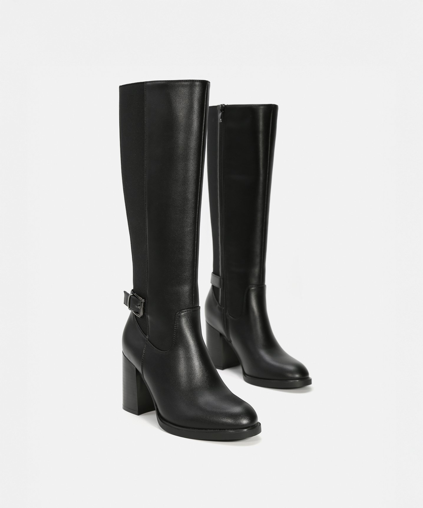 Botas altas tacón hebilla image number null